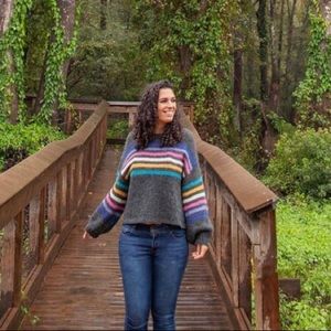 Gray striped sweater